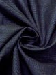 Photo9: N0116M Vintage Japanese  Dark Navy Blue Men's Kimono / Silk. Plaid Checks   (Grade C) (9)
