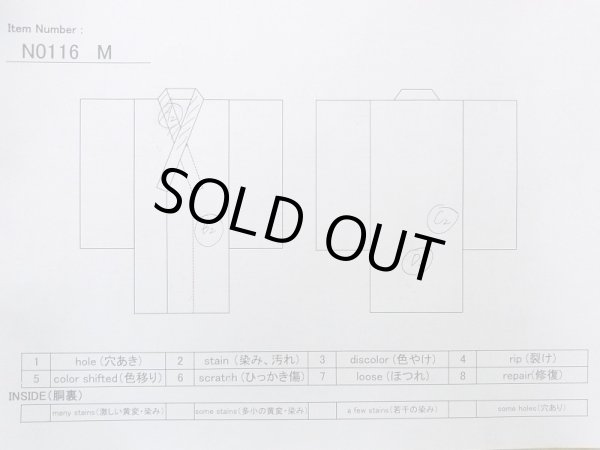 Photo11: N0116M Vintage Japanese  Dark Navy Blue Men's Kimono / Silk. Plaid Checks   (Grade C) (11)