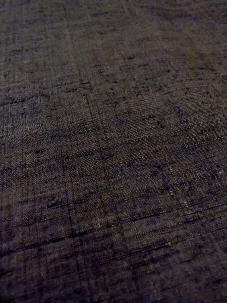 Photo8: N0116N Vintage Japanese   Black Men's Kimono / Silk. Stripes   (Grade C) (8)