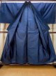 Photo2: Mint N0116O Used Japanese   Indigo Blue Men's Kimono / Silk. Stripes   (Grade A) (2)