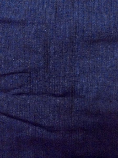 Photo6: Mint N0116O Used Japanese   Indigo Blue Men's Kimono / Silk. Stripes   (Grade A) (6)