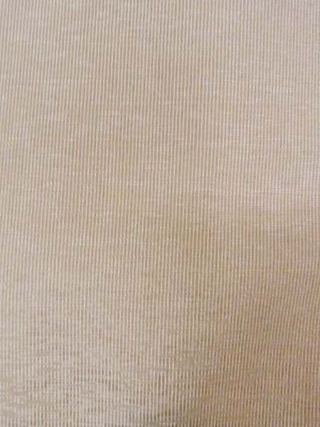 Photo5: N0116P Used Japanese   Beige Men's Kimono / Silk. Stripes   (Grade B) (5)