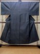 Photo1: Mint N0116Q Vintage Japanese   Navy Blue Men's Kimono / Silk. Tortoise-shell pattern(Hexagonal pattern)   (Grade A) (1)