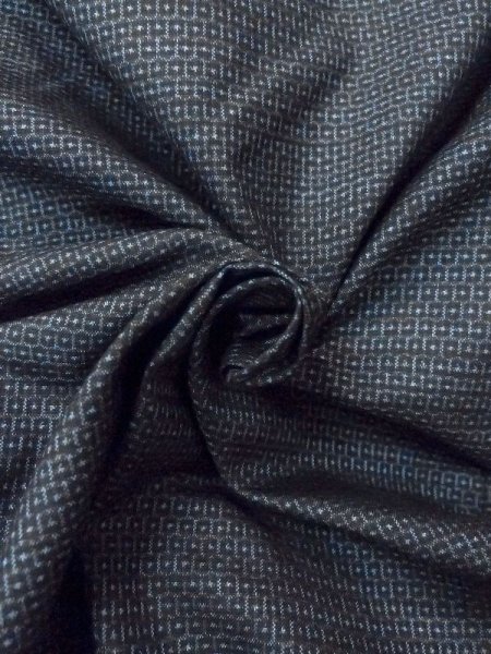 Photo10: Mint N0116R Vintage Japanese   Navy Blue Men's Kimono / Silk. Tortoise-shell pattern(Hexagonal pattern)   (Grade A) (10)