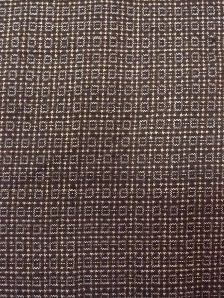 Photo5: N0116S Vintage Japanese   Brown Men's Kimono / Silk. Quadrangle,   (Grade D) (5)