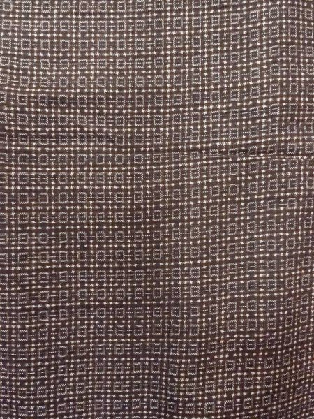 Photo6: N0116S Vintage Japanese   Brown Men's Kimono / Silk. Quadrangle,   (Grade D) (6)