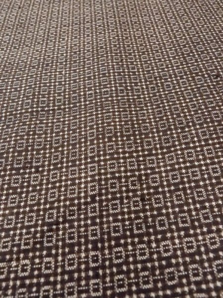 Photo7: N0116S Vintage Japanese   Brown Men's Kimono / Silk. Quadrangle,   (Grade D) (7)