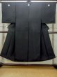 Photo1: N0116T Vintage Japanese   Black Men's Kimono / Silk.    (Grade C) (1)