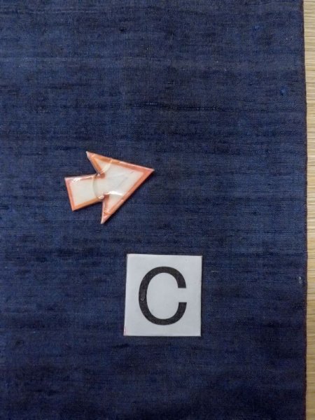 Photo14: N0116U Used Japanese   Indigo Blue Men's Kimono / Silk. Stripes   (Grade B) (14)