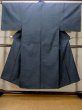 Photo1: Mint N0116V Vintage Japanese  Bluish Gray Men's Kimono / Silk. Stripes   (Grade A) (1)