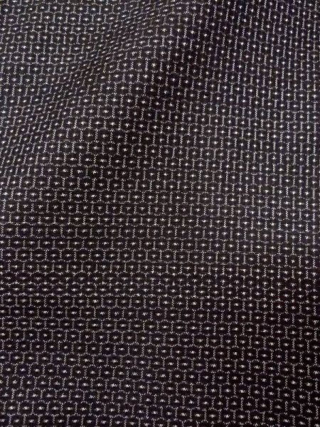 Photo5: Mint N0116X Used Japanese   Black Men's Kimono / Silk. Tortoise-shell pattern(Hexagonal pattern)   (Grade A) (5)