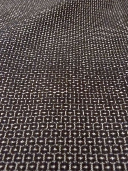 Photo7: Mint N0116X Used Japanese   Black Men's Kimono / Silk. Tortoise-shell pattern(Hexagonal pattern)   (Grade A) (7)