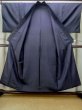 Photo2: N0116Y Vintage Japanese   Indigo Blue Men's Kimono / Silk. Tortoise-shell pattern(Hexagonal pattern)   (Grade C) (2)