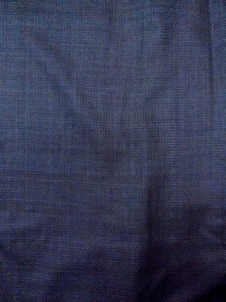 Photo3: N0116Y Vintage Japanese   Indigo Blue Men's Kimono / Silk. Tortoise-shell pattern(Hexagonal pattern)   (Grade C) (3)