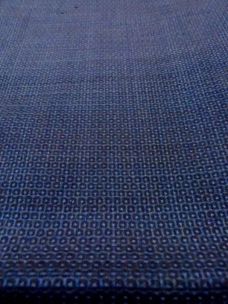 Photo7: N0116Y Vintage Japanese   Indigo Blue Men's Kimono / Silk. Tortoise-shell pattern(Hexagonal pattern)   (Grade C) (7)