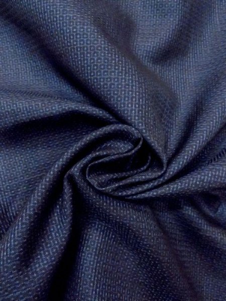 Photo9: N0116Y Vintage Japanese   Indigo Blue Men's Kimono / Silk. Tortoise-shell pattern(Hexagonal pattern)   (Grade C) (9)