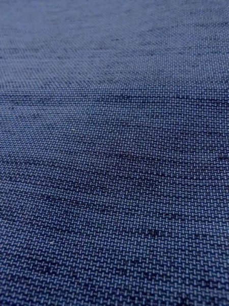 Photo7: Mint N0116Z Used Japanese  Grayish Indigo Blue Men's Kimono / Silk.    (Grade A) (7)