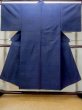 Photo1: Mint N0117A Used Japanese   Indigo Blue Men's Kimono / Silk.    (Grade A+) (1)