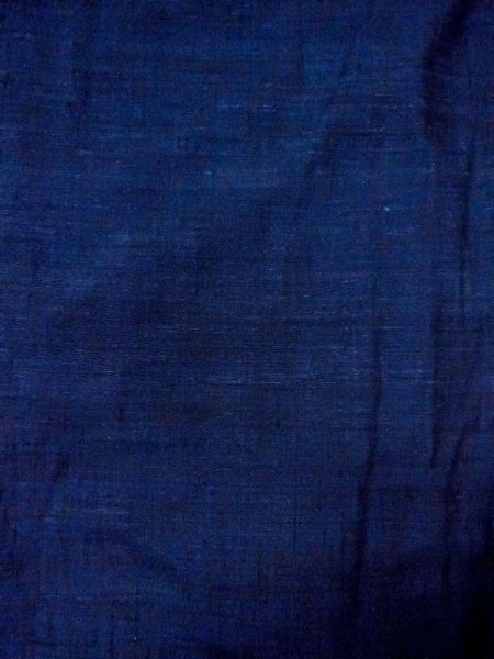 Photo3: Mint N0117A Used Japanese   Indigo Blue Men's Kimono / Silk.    (Grade A+) (3)