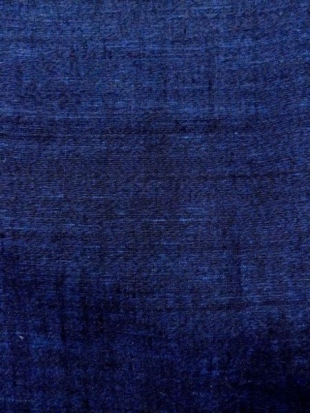 Photo6: Mint N0117A Used Japanese   Indigo Blue Men's Kimono / Silk.    (Grade A+) (6)