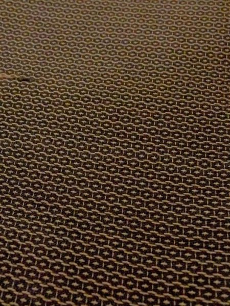 Photo7: Mint N0117B Used Japanese   Brown Men's Kimono / Silk. Tortoise-shell pattern(Hexagonal pattern)   (Grade A) (7)