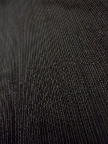 Photo7: Mint N0117D Vintage Japanese  Dark Brown Men's Kimono / Silk. Stripes   (Grade A) (7)