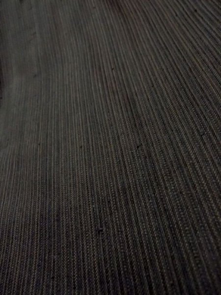 Photo8: Mint N0117D Vintage Japanese  Dark Brown Men's Kimono / Silk. Stripes   (Grade A) (8)