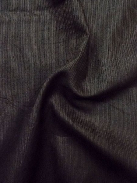 Photo10: Mint N0117D Vintage Japanese  Dark Brown Men's Kimono / Silk. Stripes   (Grade A) (10)