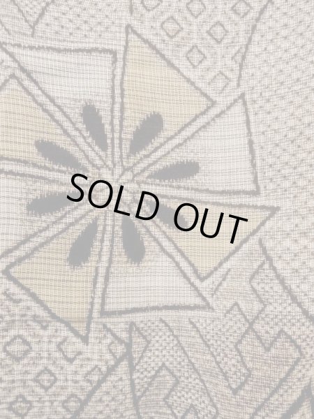 Photo6: N0123A Antique Japanese women   Brown 0 / Silk. Greek key fret,   (Grade C) (6)