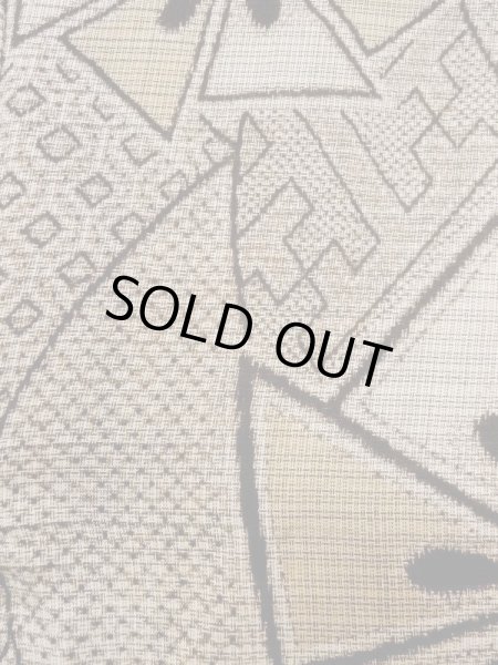 Photo7: N0123A Antique Japanese women   Brown 0 / Silk. Greek key fret,   (Grade C) (7)