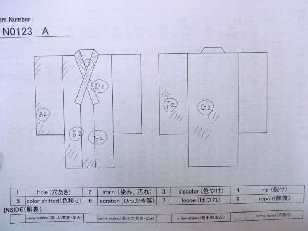 Photo13: N0123A Antique Japanese women   Brown 0 / Silk. Greek key fret,   (Grade C) (13)