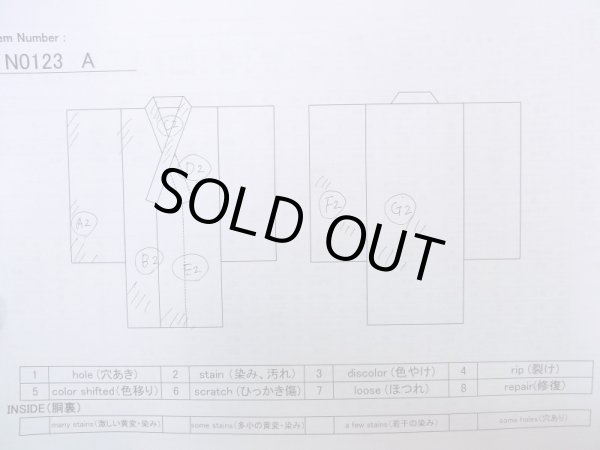 Photo13: N0123A Antique Japanese women   Brown 0 / Silk. Greek key fret,   (Grade C) (13)