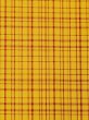 Photo6: N0123B Vintage Japanese women   Yellow TSUMUGI pongee / Silk. Plaid Checks A black collar is attached.  (Grade C) (6)