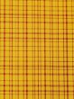 Photo6: N0123B Vintage Japanese women   Yellow TSUMUGI pongee / Silk. Plaid Checks A black collar is attached.  (Grade C) (6)