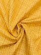 Photo10: N0123B Vintage Japanese women   Yellow TSUMUGI pongee / Silk. Plaid Checks A black collar is attached.  (Grade C) (10)