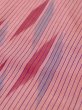 Photo7: N0123C Antique Japanese women Vivid Grayish Pink TSUMUGI pongee / Silk. Stripes Arrow feather pattern. There is an impression from use.  (Grade C) (7)
