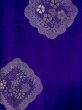 Photo3: N0123D Antique Japanese women Vivid Bluish Purple ORI woven / Silk. Flower,   (Grade C) (3)
