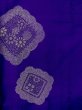 Photo4: N0123D Antique Japanese women Vivid Bluish Purple ORI woven / Silk. Flower,   (Grade C) (4)