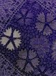 Photo5: N0123D Antique Japanese women Vivid Bluish Purple ORI woven / Silk. Flower,   (Grade C) (5)