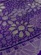 Photo8: N0123D Antique Japanese women Vivid Bluish Purple ORI woven / Silk. Flower,   (Grade C) (8)