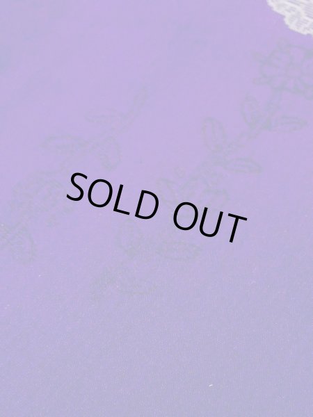 Photo10: N0123D Antique Japanese women Vivid Bluish Purple ORI woven / Silk. Flower,   (Grade C) (10)