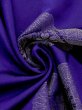 Photo12: N0123D Antique Japanese women Vivid Bluish Purple ORI woven / Silk. Flower,   (Grade C) (12)