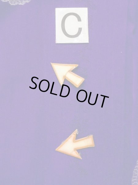 Photo16: N0123D Antique Japanese women Vivid Bluish Purple ORI woven / Silk. Flower,   (Grade C) (16)