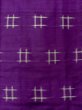 Photo4: N0123E Antique Japanese women  Vivid Purple TSUMUGI pongee / Silk. Parallel Cross There is an impression from use.  (Grade C) (4)