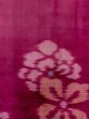 Photo4: N0123F Antique Japanese women   Dark Red ORI woven / Silk. Flower There is an impression from use.  (Grade C) (4)