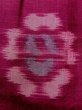 Photo6: N0123F Antique Japanese women   Dark Red ORI woven / Silk. Flower There is an impression from use.  (Grade C) (6)