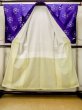 Photo2: N0123G Antique Japanese women Vivid Bluish Purple TSUMUGI pongee / Silk. Parallel Cross Lining: Small holes all over. Right side: There is an impression from use.  (Grade D) (2)