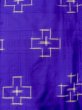 Photo3: N0123G Antique Japanese women Vivid Bluish Purple TSUMUGI pongee / Silk. Parallel Cross Lining: Small holes all over. Right side: There is an impression from use.  (Grade D) (3)