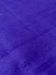 Photo8: N0123G Antique Japanese women Vivid Bluish Purple TSUMUGI pongee / Silk. Parallel Cross Lining: Small holes all over. Right side: There is an impression from use.  (Grade D) (8)