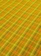 Photo7: N0123H Vintage Japanese women  Grayish Yellow KOMON dyed / Silk. Plaid Checks   (Grade B) (7)